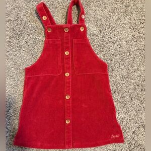 Levi's Red Corduroy Kids Dress with Button Front